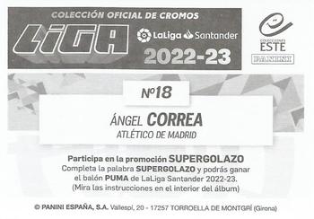 2022-23 Panini LaLiga Santander Este Stickers #18 Ángel Correa Back