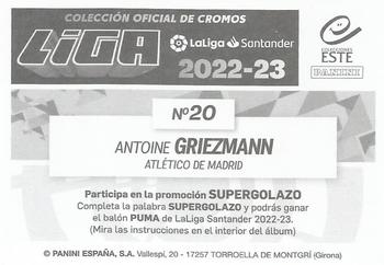 2022-23 Panini LaLiga Santander Este Stickers #20 Antoine Griezmann Back