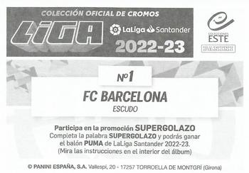 2022-23 Panini LaLiga Santander Este Stickers #1 FC Barcelona Back
