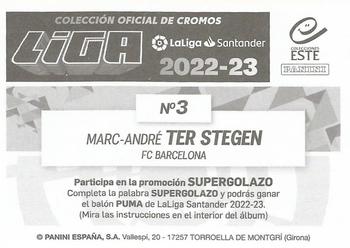 2022-23 Panini LaLiga Santander Este Stickers #3 Marc-André ter Stegen Back