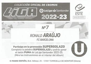 2022-23 Panini LaLiga Santander Este Stickers #7 Ronald Araújo Back