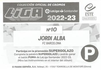 2022-23 Panini LaLiga Santander Este Stickers #10 Jordi Alba Back