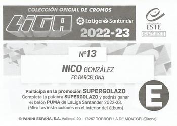 2022-23 Panini LaLiga Santander Este Stickers #13 Nico González Back