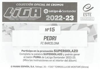 2022-23 Panini LaLiga Santander Este Stickers #15 Pedri Back