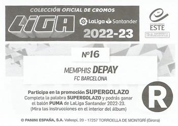 2022-23 Panini LaLiga Santander Este Stickers #16 Memphis Depay Back