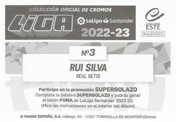 2022-23 Panini LaLiga Santander Este Stickers #3 Rui Silva Back