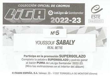 2022-23 Panini LaLiga Santander Este Stickers #5 Youssouf Sabaly Back