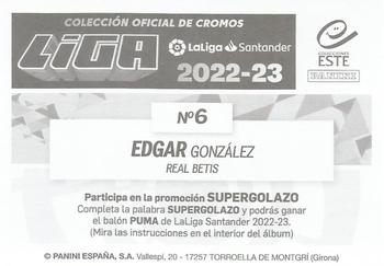 2022-23 Panini LaLiga Santander Este Stickers #6 Edgar Gonzalez Back