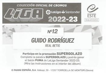 2022-23 Panini LaLiga Santander Este Stickers #12 Guido Rodríguez Back
