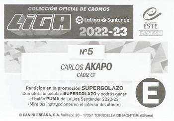 2022-23 Panini LaLiga Santander Este Stickers #5 Carlos Akapo Back