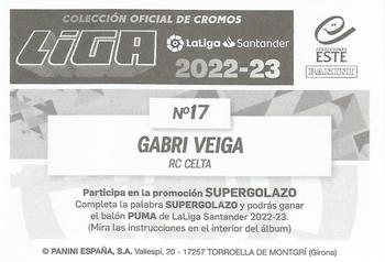 2022-23 Panini LaLiga Santander Este Stickers #17 Gabri Veiga Back