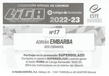 2022-23 Panini LaLiga Santander Este Stickers #17 Adri Embarba Back