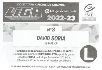 2022-23 Panini LaLiga Santander Este Stickers #3 David Soria Back
