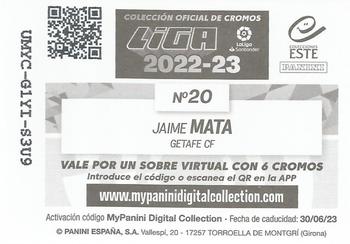 2022-23 Panini LaLiga Santander Este Stickers #20 Jaime Mata Back