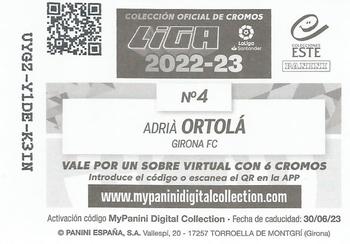 2022-23 Panini LaLiga Santander Este Stickers #4 Adrian Ortola Back