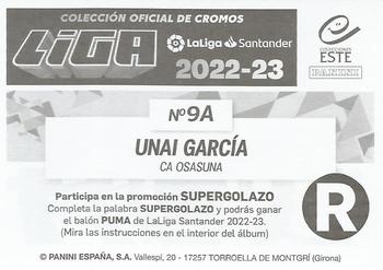 2022-23 Panini LaLiga Santander Este Stickers #9A Unai García Back