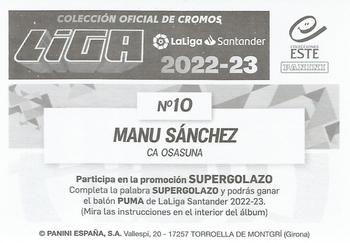 2022-23 Panini LaLiga Santander Este Stickers #10 Manu Sánchez Back