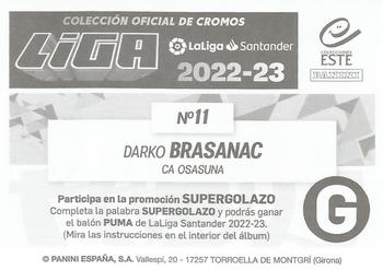 2022-23 Panini LaLiga Santander Este Stickers #11 Darko Brasanac Back