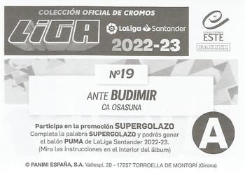 2022-23 Panini LaLiga Santander Este Stickers #19 Ante Budimir Back