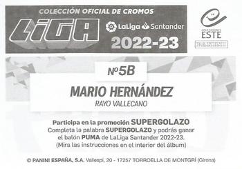 2022-23 Panini LaLiga Santander Este Stickers #5B Mario Hernández Back