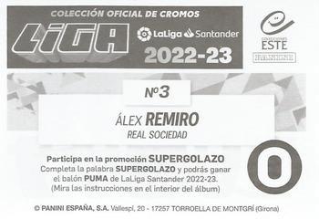 2022-23 Panini LaLiga Santander Este Stickers #3 Álex Remiro Back