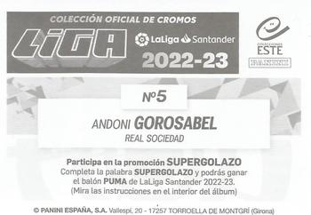 2022-23 Panini LaLiga Santander Este Stickers #5 Andoni Gorosabel Back