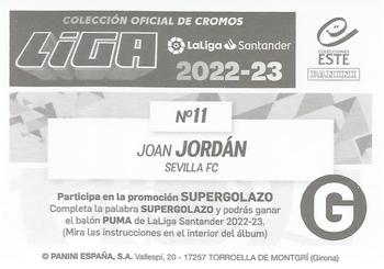 2022-23 Panini LaLiga Santander Este Stickers #11 Joan Jordán Back
