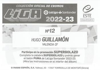 2022-23 Panini LaLiga Santander Este Stickers #12 Hugo Guillamón Back