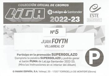 2022-23 Panini LaLiga Santander Este Stickers #5 Juan Foyth Back