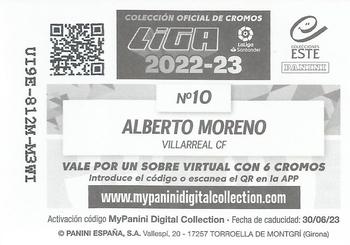 2022-23 Panini LaLiga Santander Este Stickers #10 Alberto Moreno Back