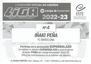 2022-23 Panini LaLiga Santander Este Stickers #4 Iñaki Peña Back