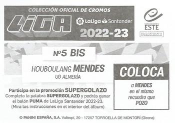 2022-23 Panini LaLiga Santander Este Stickers #5BIS Houboulang Mendes Back