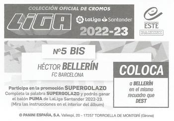 2022-23 Panini LaLiga Santander Este Stickers #5BIS Héctor Bellerín Back