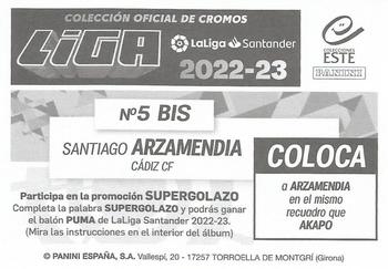 2022-23 Panini LaLiga Santander Este Stickers #5BIS Santiago Arzamendia Back