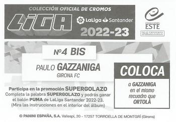 2022-23 Panini LaLiga Santander Este Stickers #4BIS Paulo Gazzaniga Back