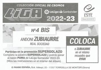 2022-23 Panini LaLiga Santander Este Stickers #4BIS Andoni Zubiaurre Back