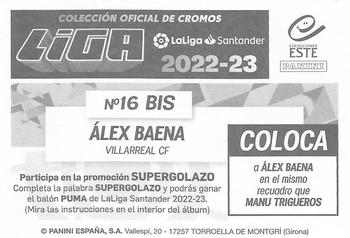 2022-23 Panini LaLiga Santander Este Stickers #16BIS Alex Baena Back