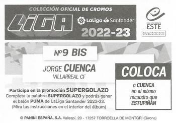 2022-23 Panini LaLiga Santander Este Stickers #9BIS Jorge Cuenca Back