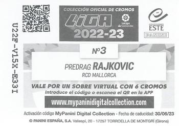 2022-23 Panini LaLiga Santander Este Stickers #3 Predrag Rajkovic Back