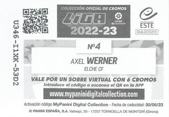 2022-23 Panini LaLiga Santander Este Stickers #4 Axel Werner Back