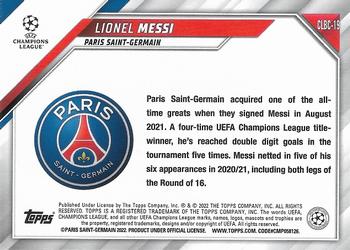 2022 Topps UEFA Champions League International Trading Card Day #CLBC-19 Lionel Messi Back