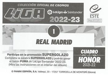 2022-23 Panini LaLiga Santander Este Stickers - Cuardo de Honor #1 Formación Real Madrid Back
