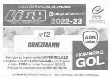 2022-23 Panini LaLiga Santander Este Stickers - ADN Hombres Gol #12 Antoine Griezmann Back