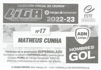 2022-23 Panini LaLiga Santander Este Stickers - ADN Hombres Gol #17 Matheus Cunha Back