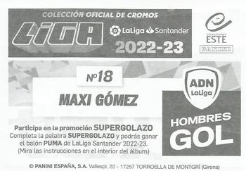 2022-23 Panini LaLiga Santander Este Stickers - ADN Hombres Gol #18 Maxi Gómez Back