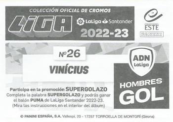 2022-23 Panini LaLiga Santander Este Stickers - ADN Hombres Gol #26 Vinícius Jr Back