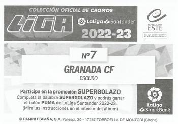 2022-23 Panini LaLiga Santander Este Stickers - Escudos LaLiga SmartBank #7 Granada CF Back