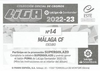 2022-23 Panini LaLiga Santander Este Stickers - Escudos LaLiga SmartBank #14 Málaga CF Back