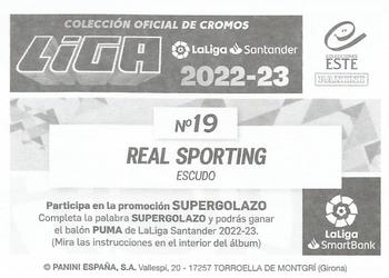 2022-23 Panini LaLiga Santander Este Stickers - Escudos LaLiga SmartBank #19 Real Sporting Back