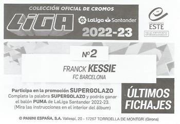 2022-23 Panini LaLiga Santander Este Stickers - Ultimos Fichajes #2 Franck Kessie Back